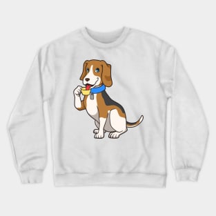 Beagle drinks coffee - Coffee drinker Crewneck Sweatshirt